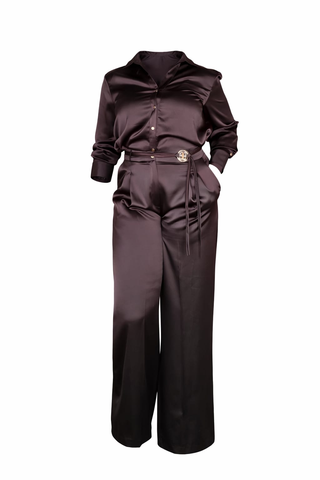 Elegant Satin Wide-Leg Jumpsuit for Women